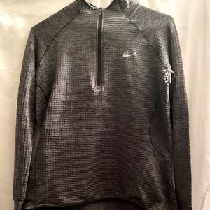 Nike Medium dri fit Carcoal and grey 3/4 zip neck running top